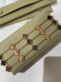 Van Cleef & Arpels rose gold gray mother-of-pearl laser five-flower bracelet-3688  